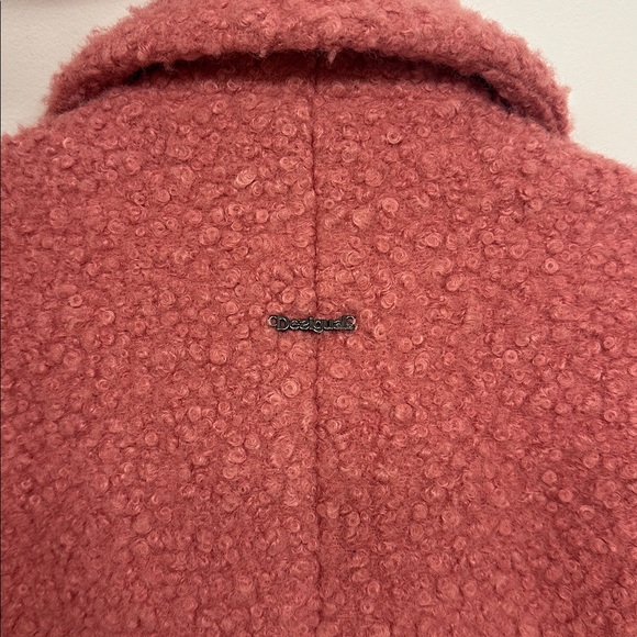 Desigual Abrig Kale Women Pink Teddy Coat US 4/EU 38 - Picture 5 of 6
